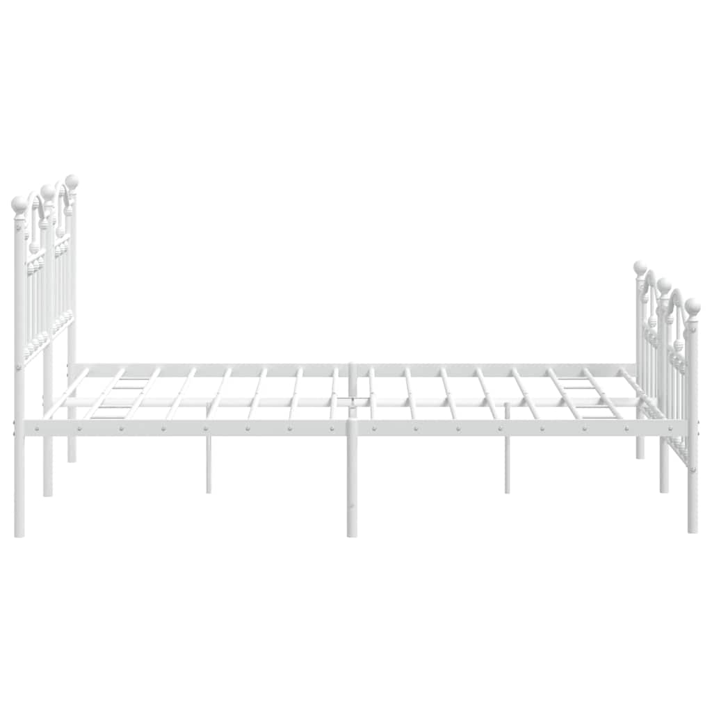 sengeramme med sengegavl og fodgærde 135x190 cm metal hvid