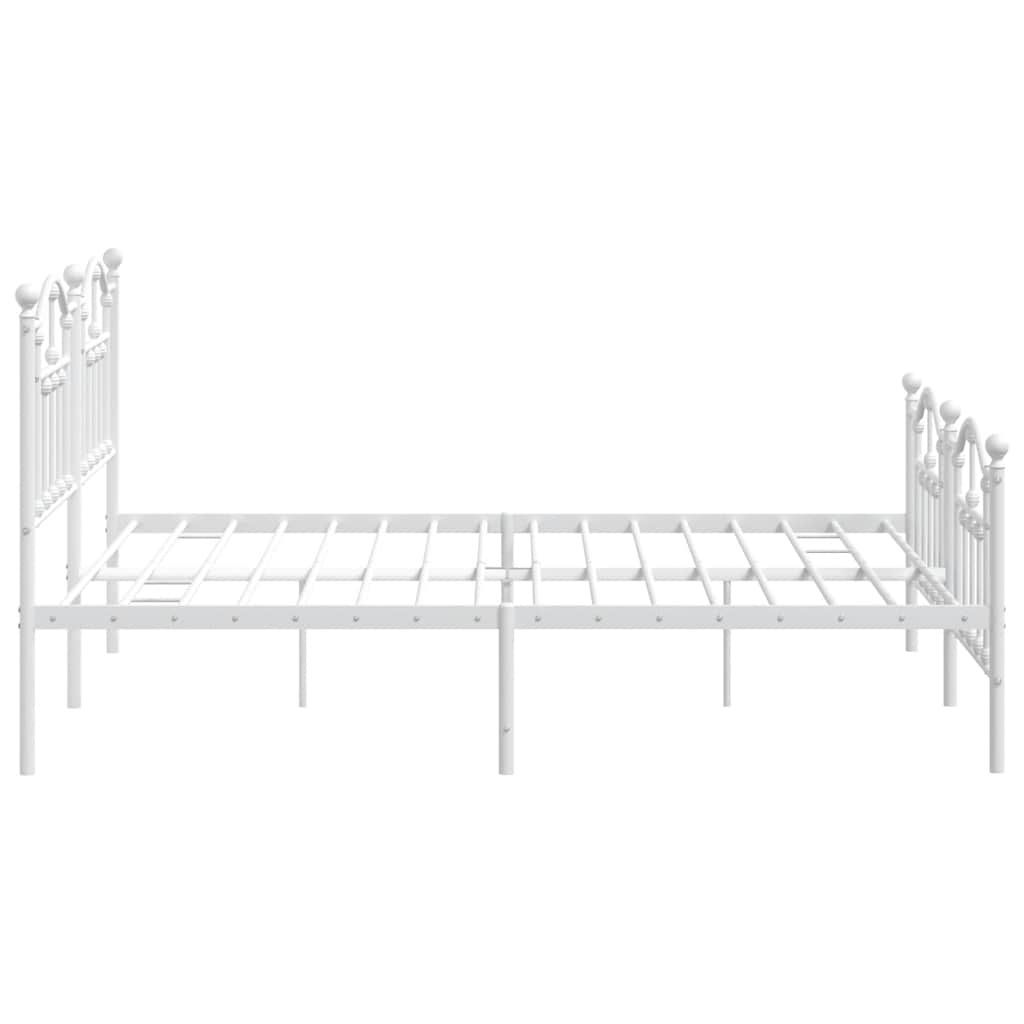 sengeramme med sengegavl og fodgærde 183x213 cm metal hvid