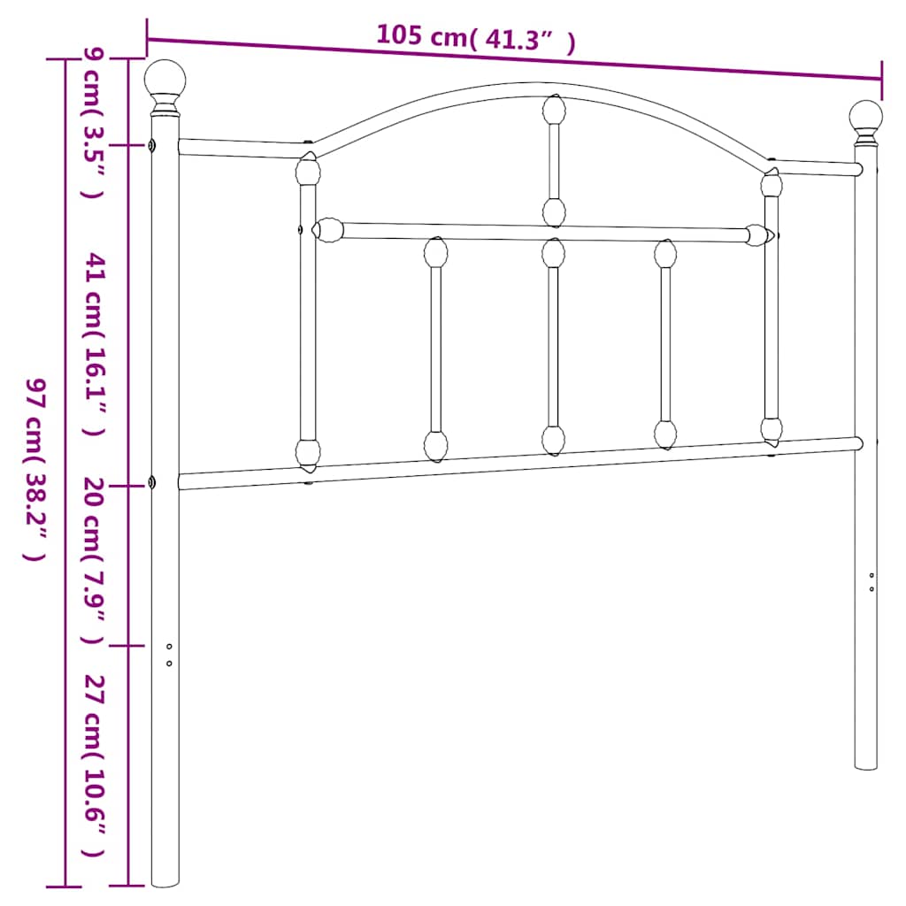 udskiftningsgavl 100 cm metal hvid