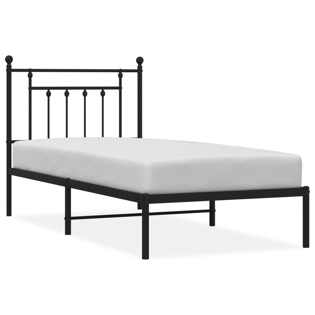 sengeramme med sengegavl 80x200 cm metal sort