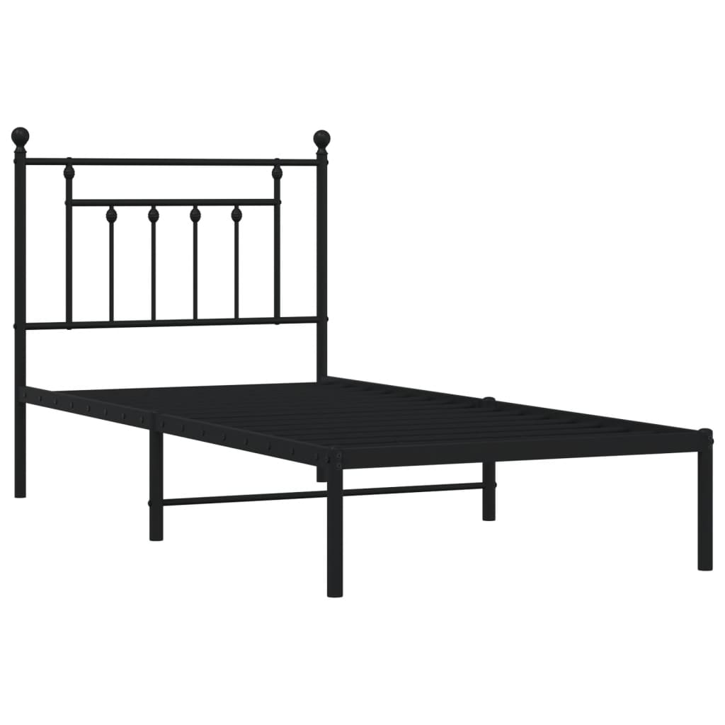 sengeramme med sengegavl 80x200 cm metal sort