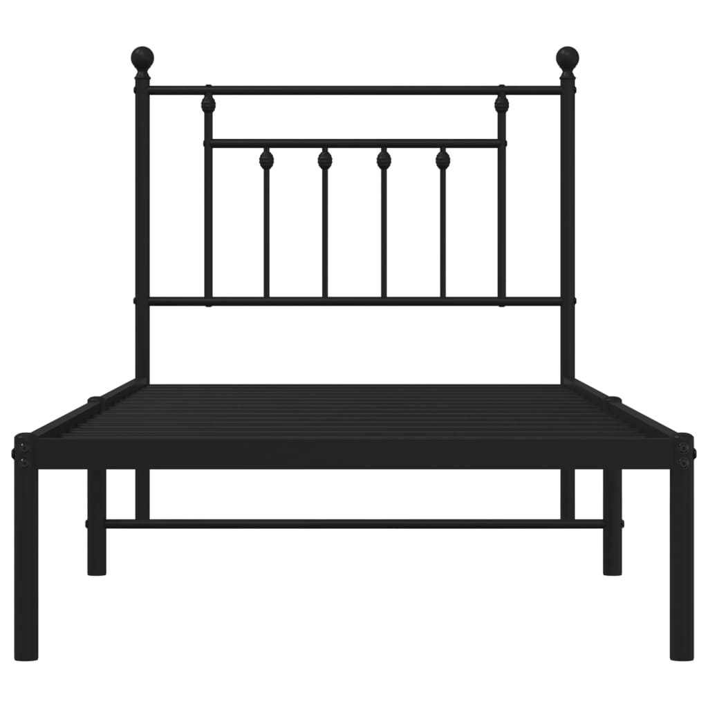 sengeramme med sengegavl 80x200 cm metal sort