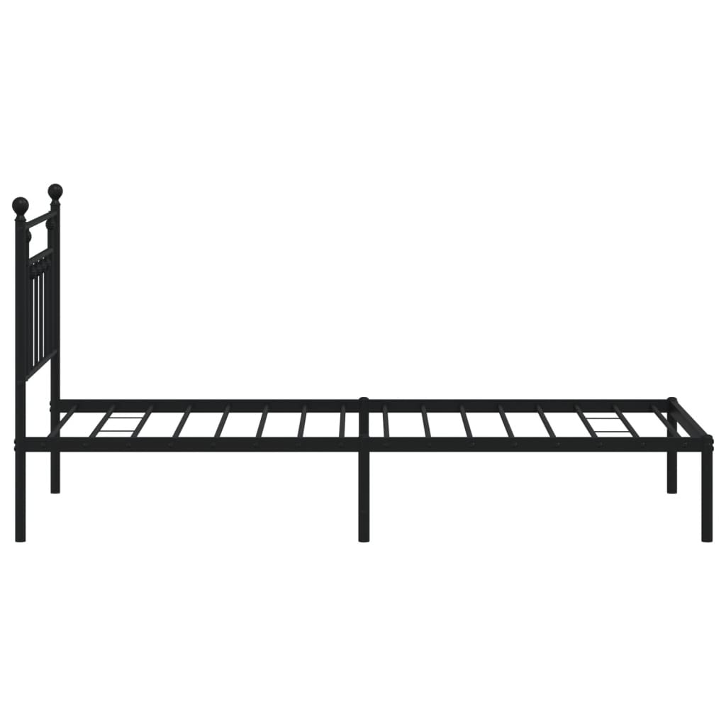 sengeramme med sengegavl 80x200 cm metal sort