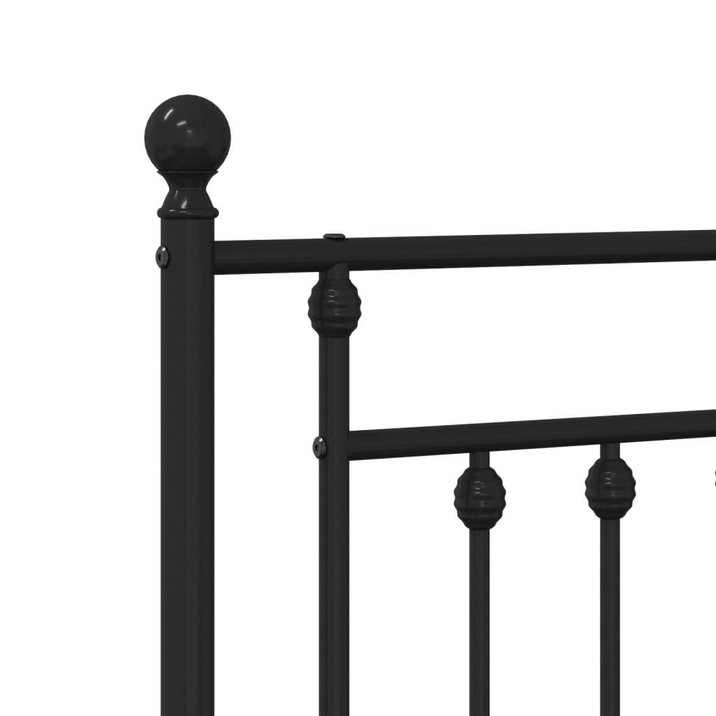 sengeramme med sengegavl 80x200 cm metal sort