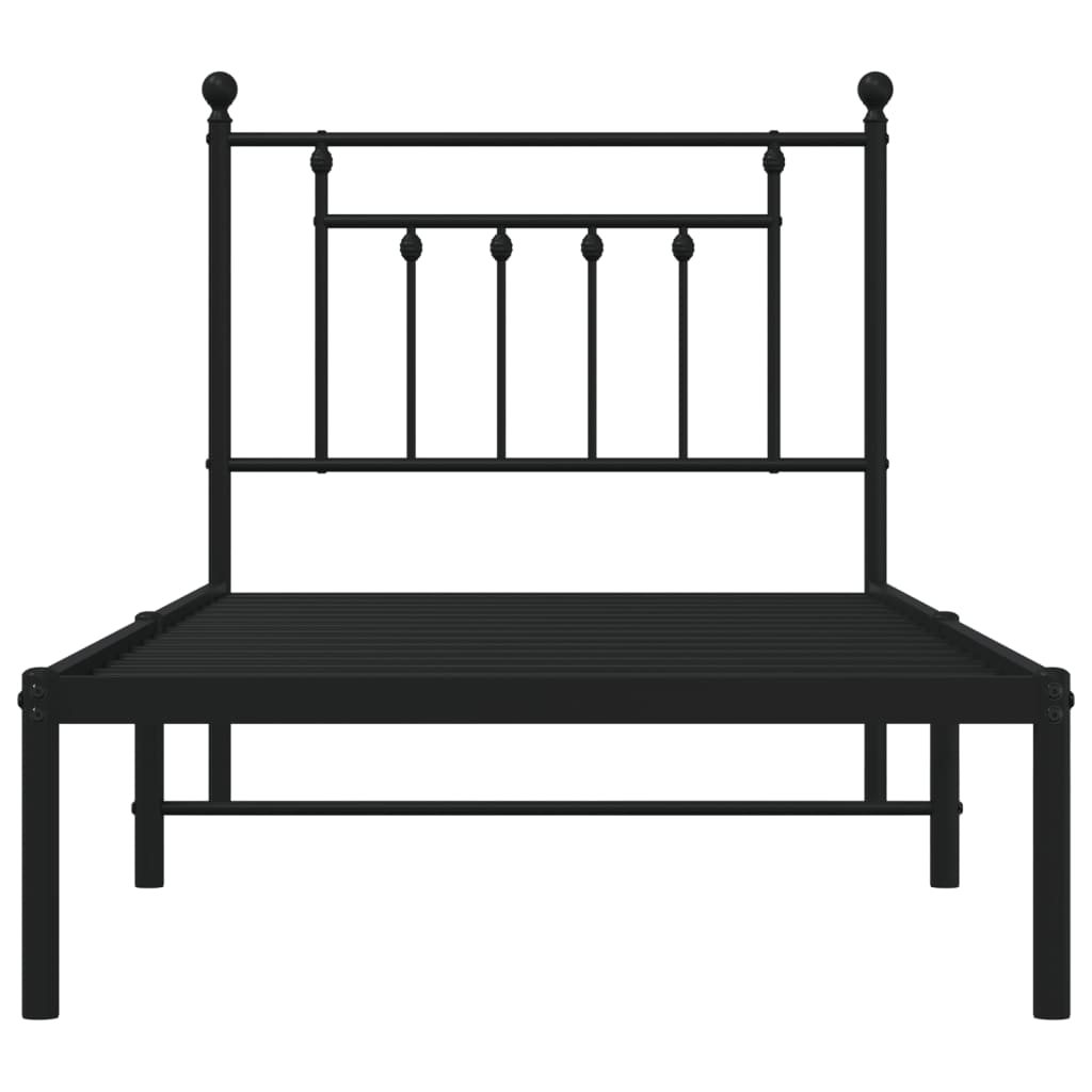 sengeramme med sengegavl 90x190 cm metal sort