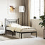 sengeramme med sengegavl 90x190 cm metal sort