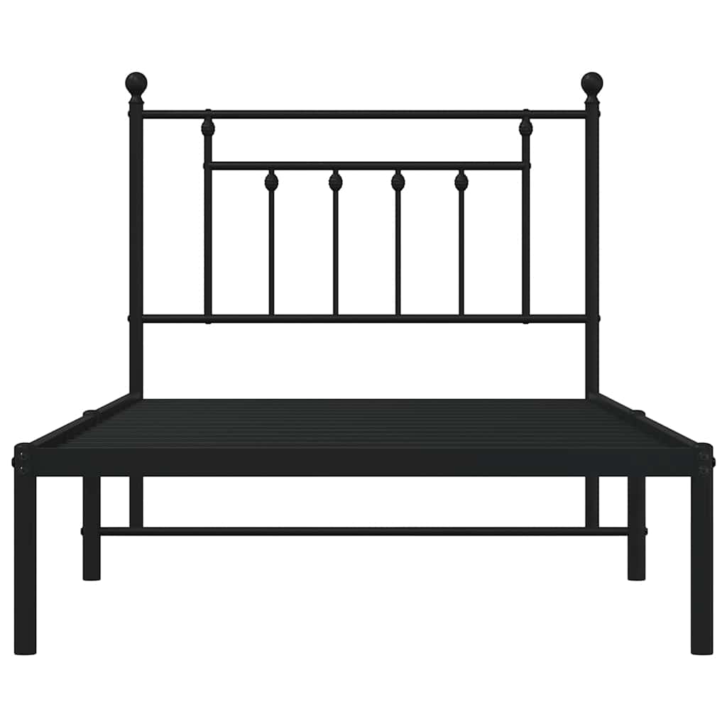 sengeramme med sengegavl 100x190 cm metal sort