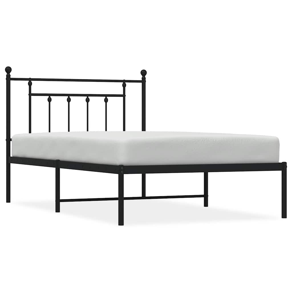 sengeramme med sengegavl 100x200 cm metal sort