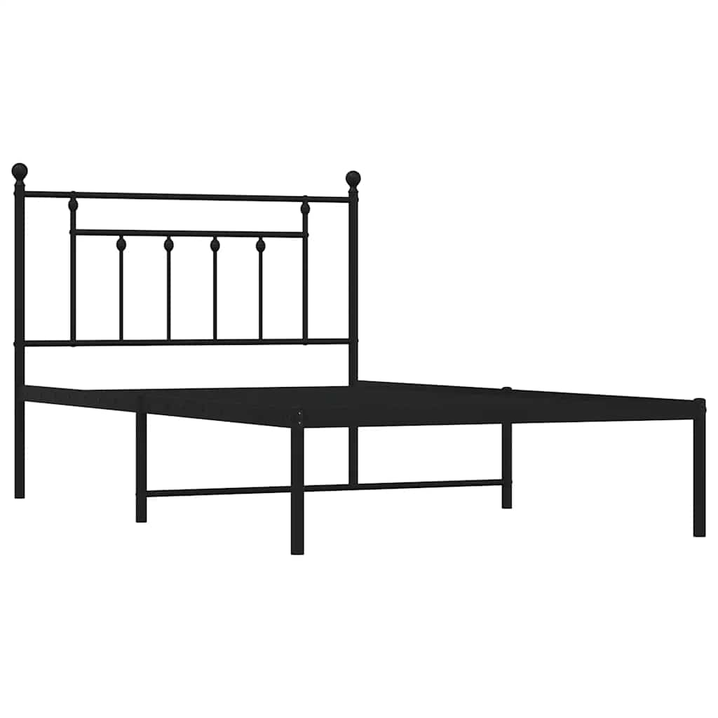 sengeramme med sengegavl 100x200 cm metal sort
