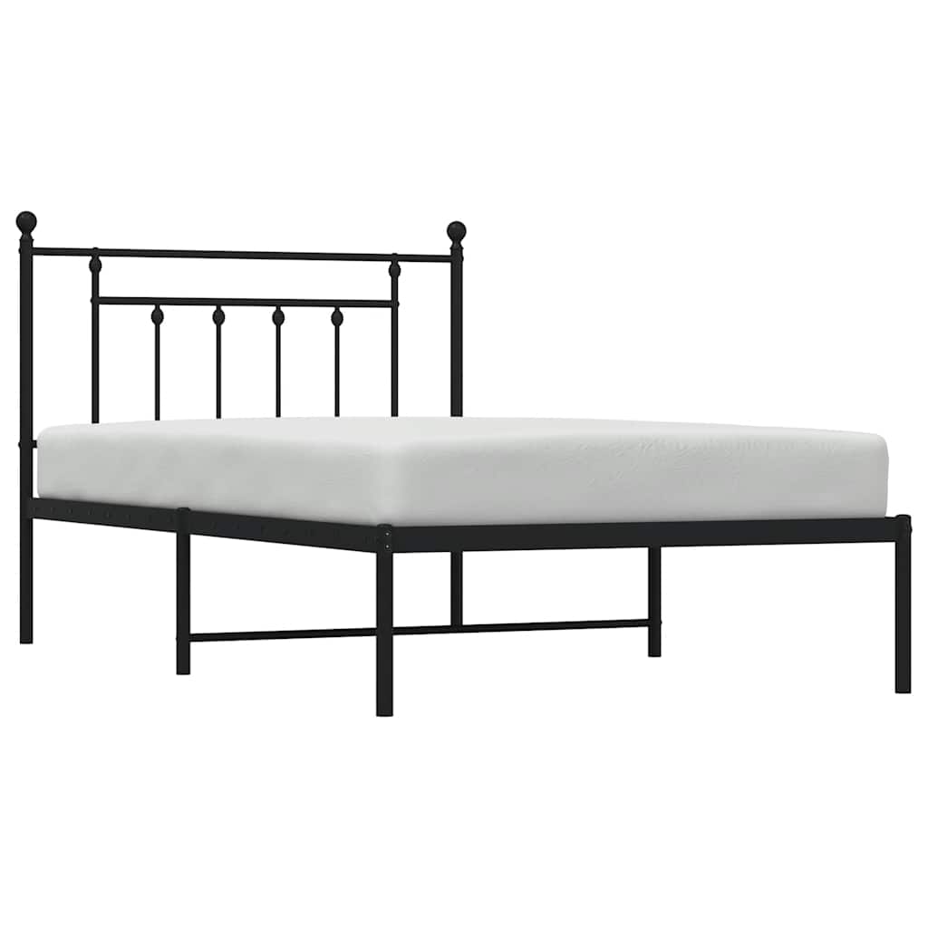 sengeramme med sengegavl 100x200 cm metal sort