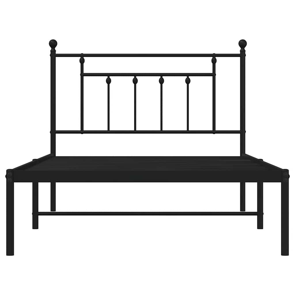 sengeramme med sengegavl 100x200 cm metal sort