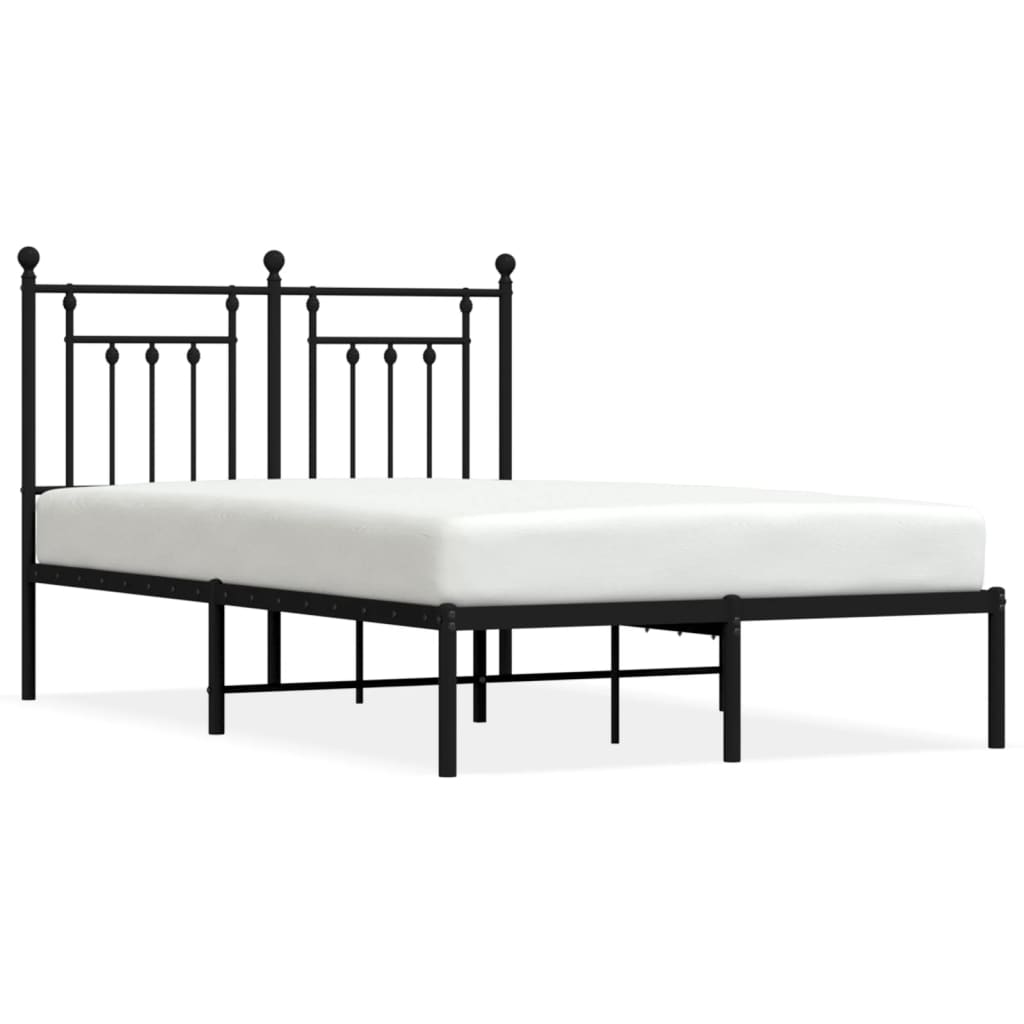sengeramme med sengegavl 120x200 cm metal sort