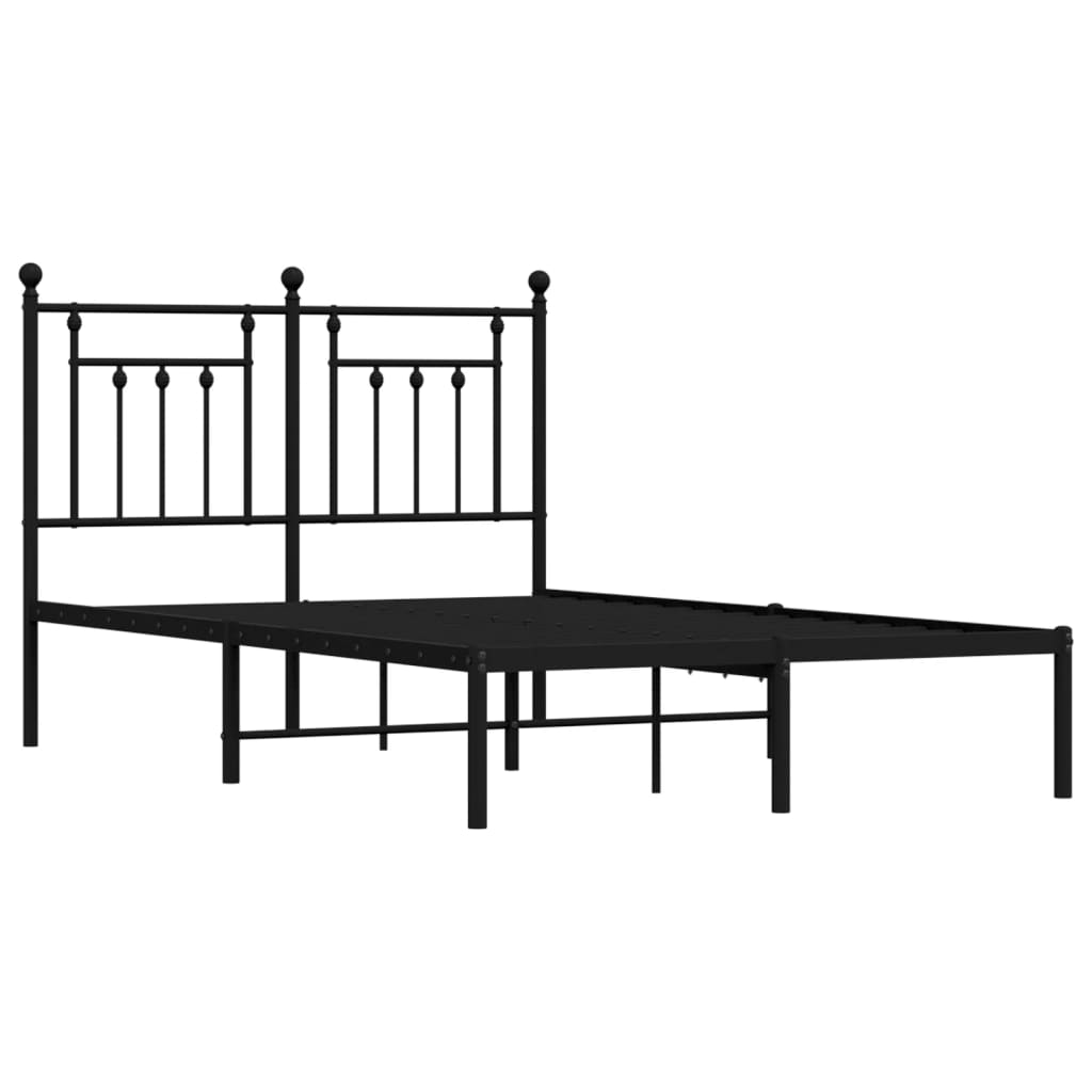 sengeramme med sengegavl 120x200 cm metal sort