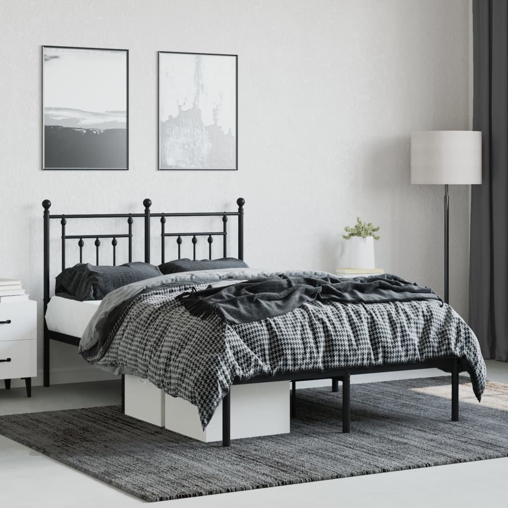 sengeramme med sengegavl 120x200 cm metal sort