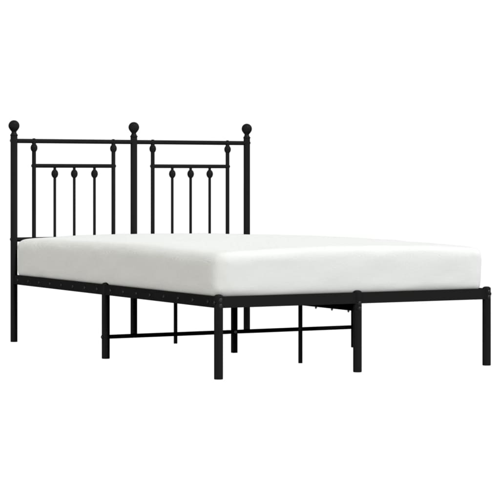 sengeramme med sengegavl 120x200 cm metal sort
