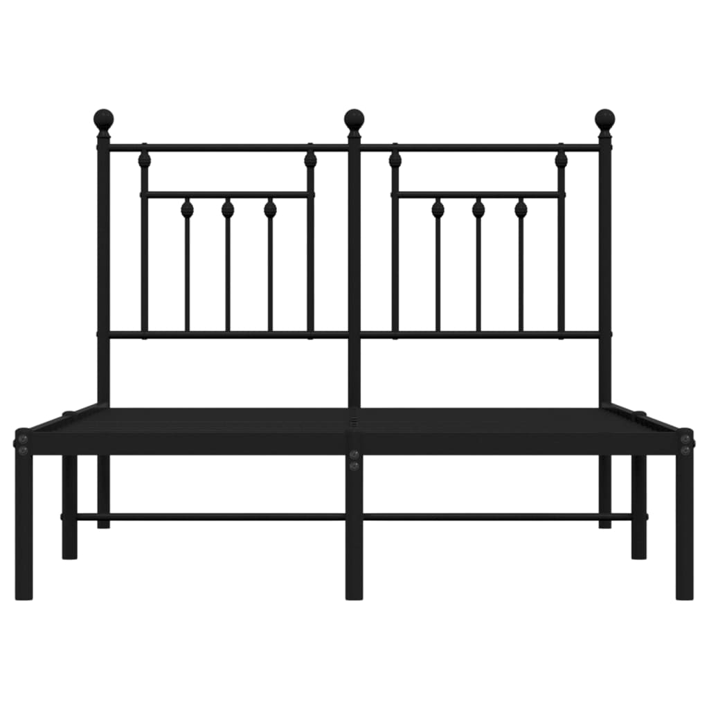 sengeramme med sengegavl 120x200 cm metal sort