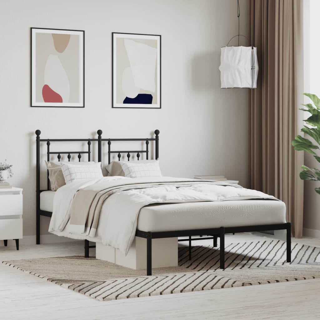 sengeramme med sengegavl 120x200 cm metal sort