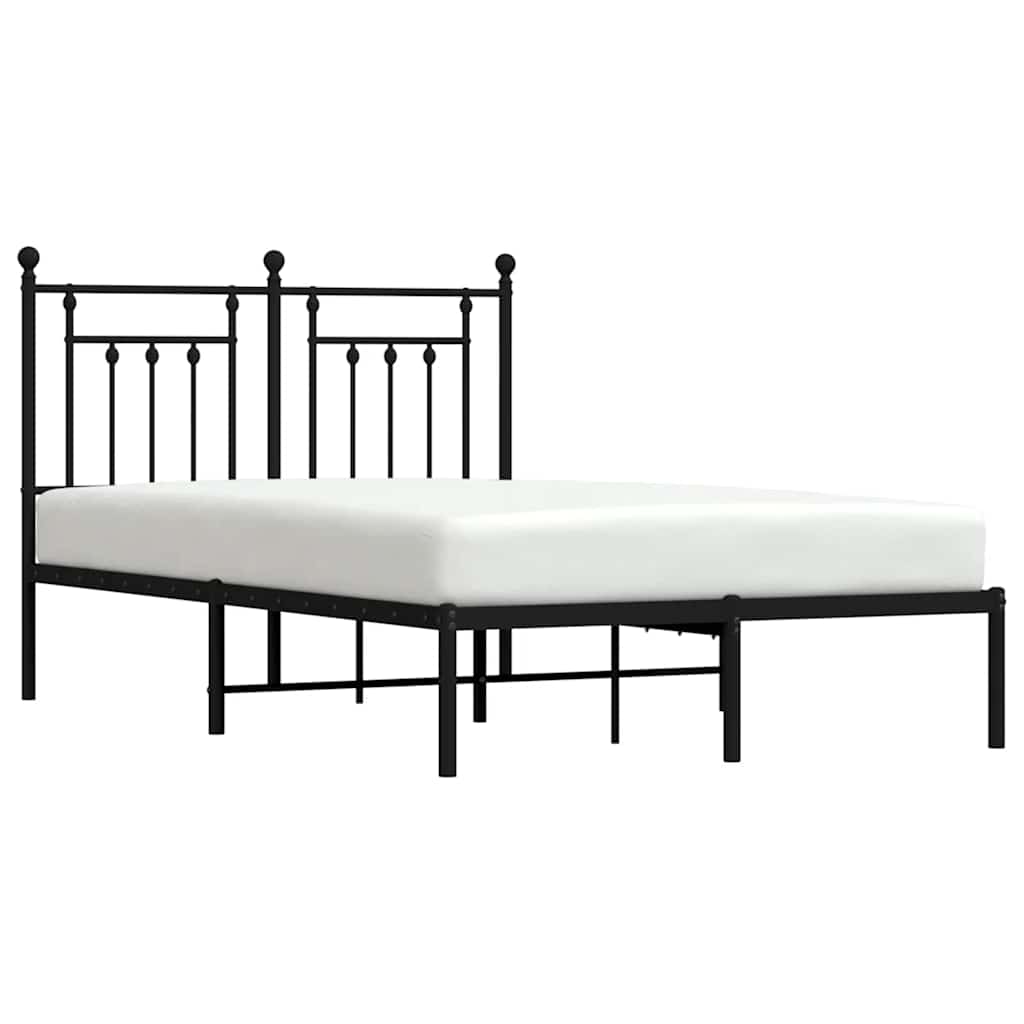 sengeramme med sengegavl 135x190 cm metal sort