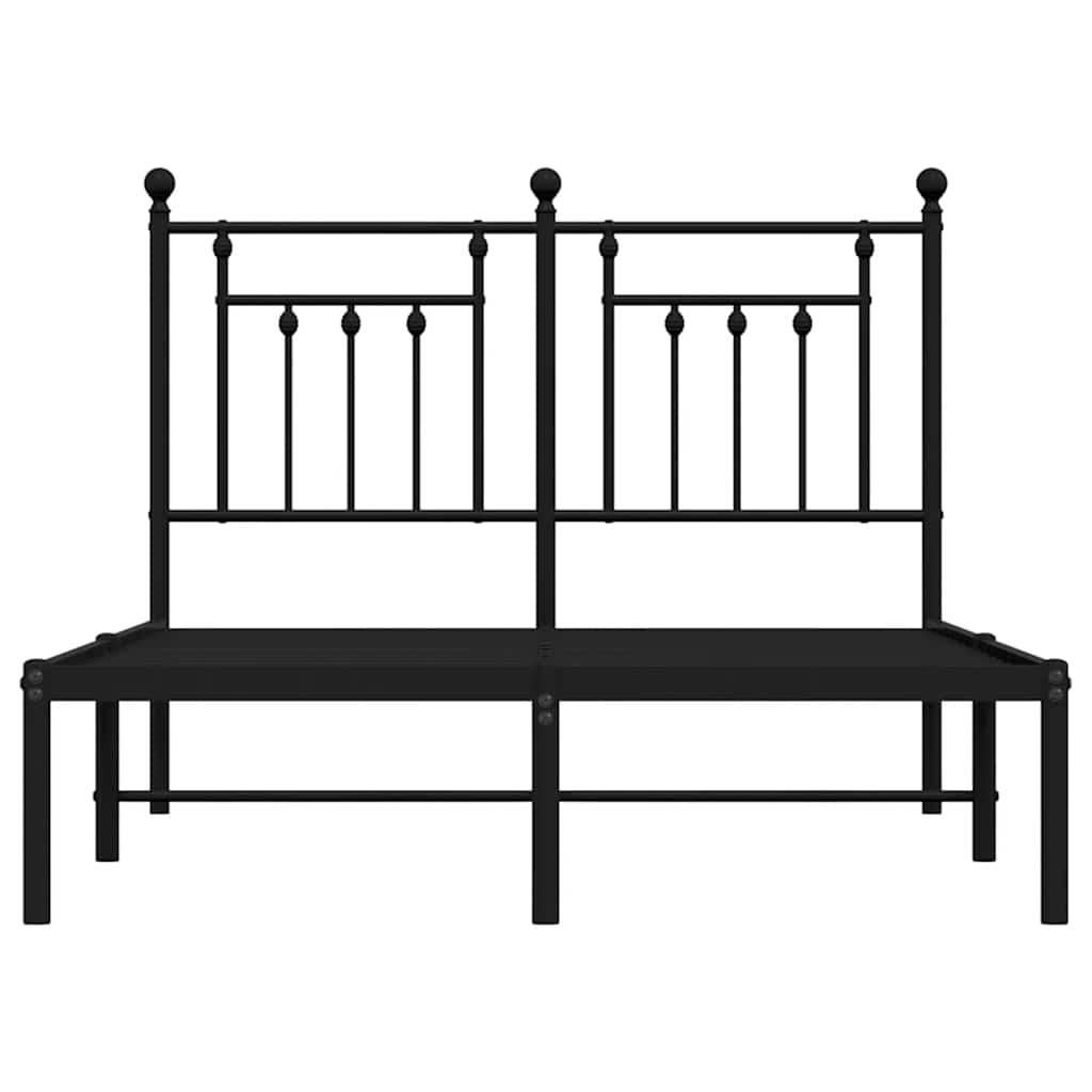 sengeramme med sengegavl 135x190 cm metal sort