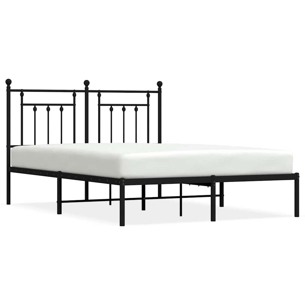 sengeramme med sengegavl 140x190 cm metal sort