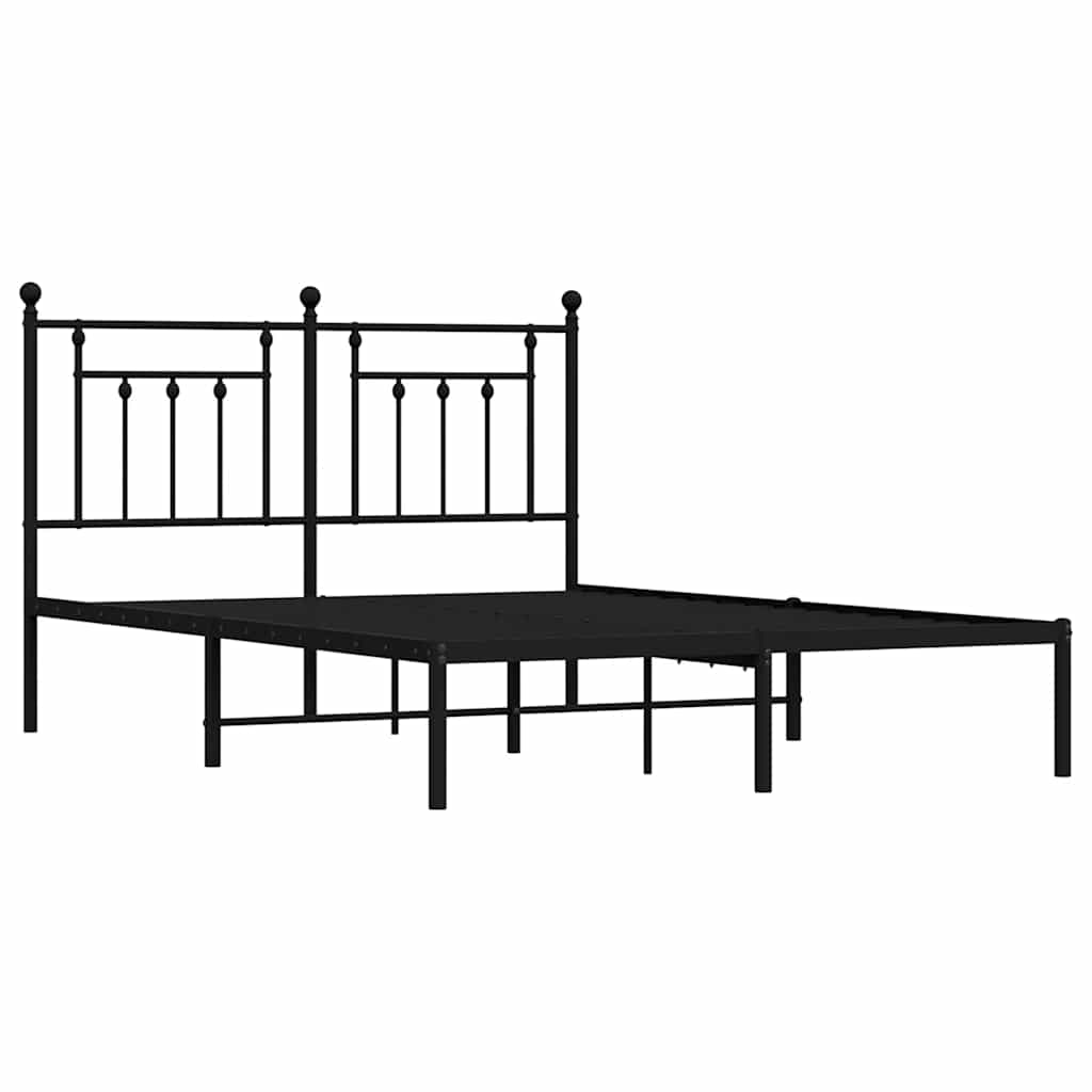sengeramme med sengegavl 140x190 cm metal sort