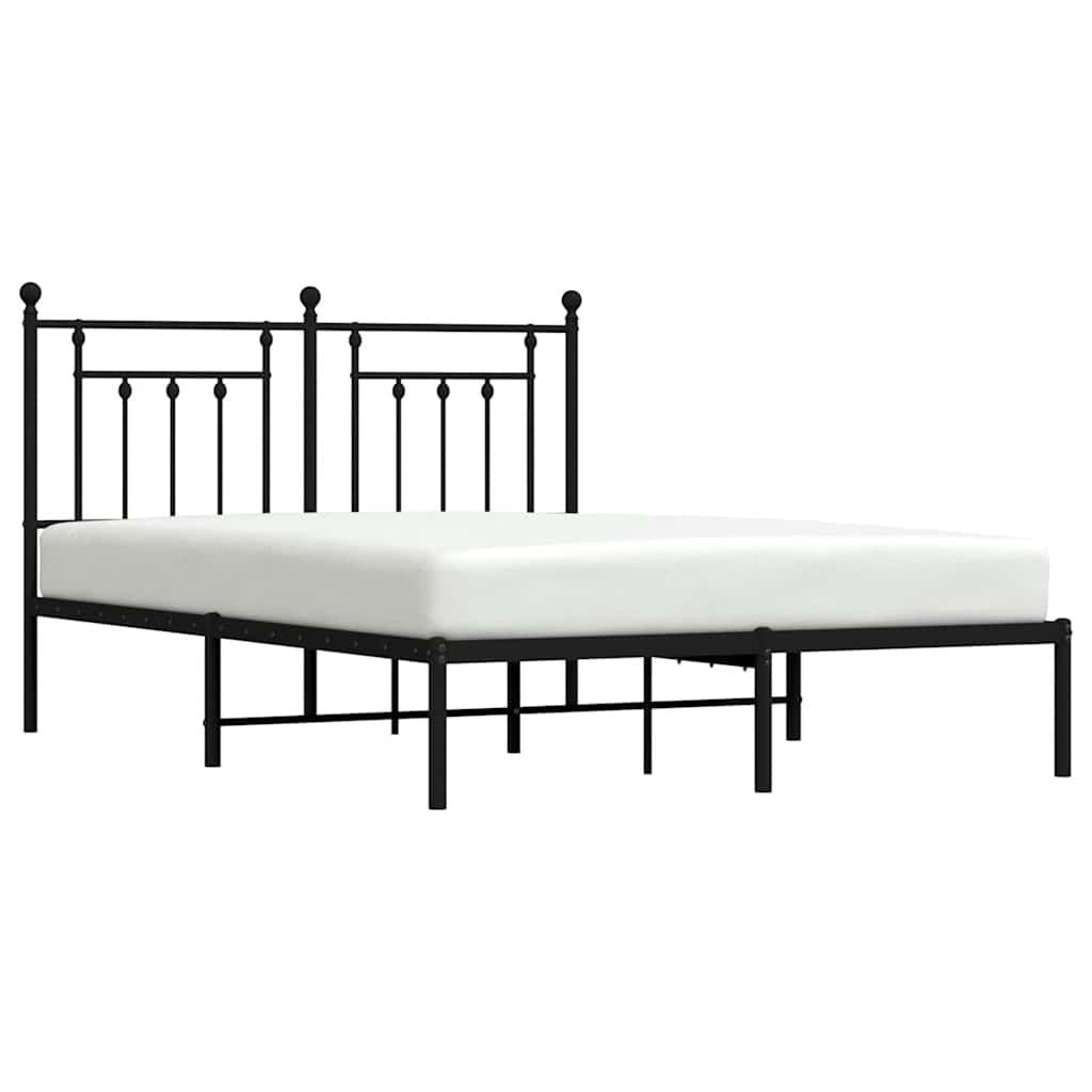 sengeramme med sengegavl 140x190 cm metal sort