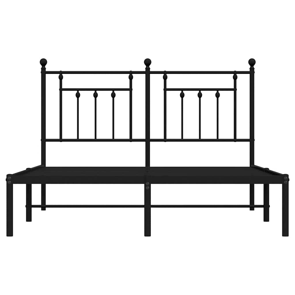 sengeramme med sengegavl 140x190 cm metal sort