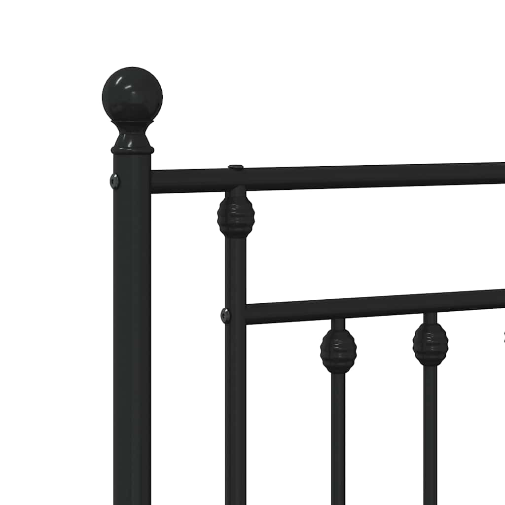 sengeramme med sengegavl 140x190 cm metal sort