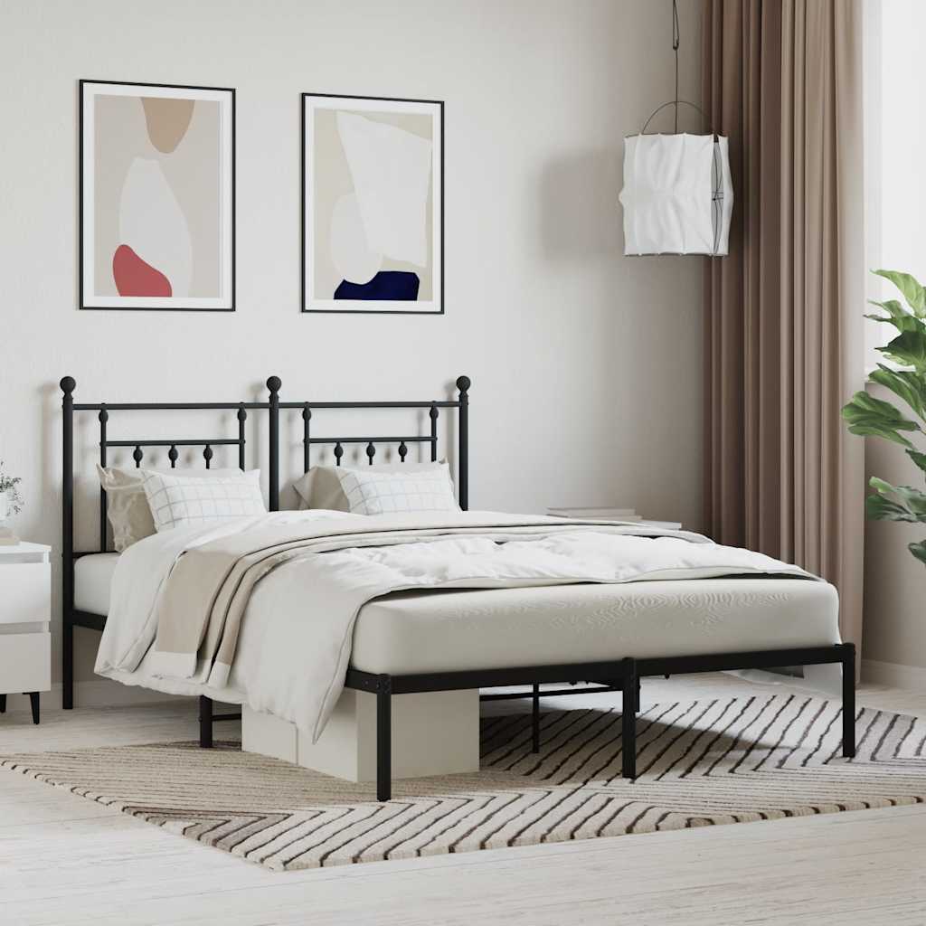 sengeramme med sengegavl 140x190 cm metal sort