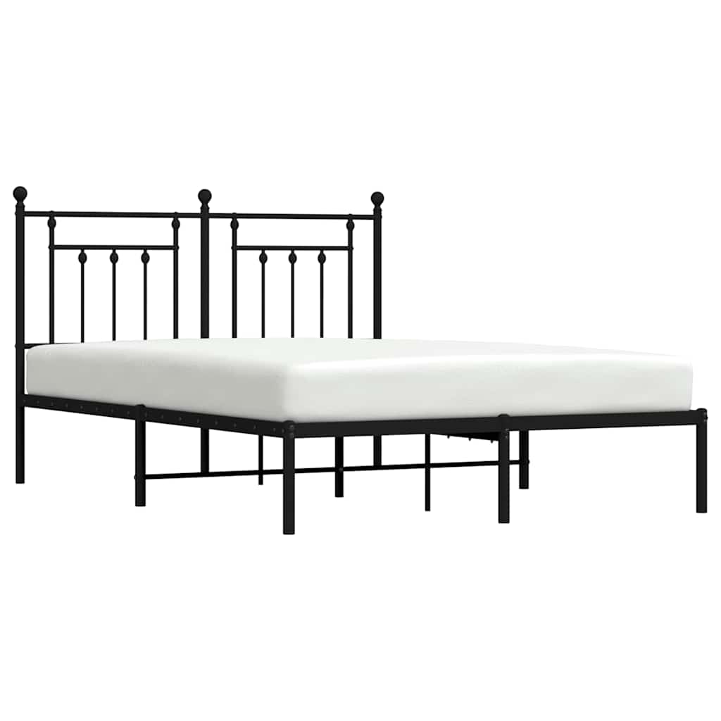 sengeramme med sengegavl 140x200 cm metal sort
