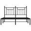 sengeramme med sengegavl 140x200 cm metal sort