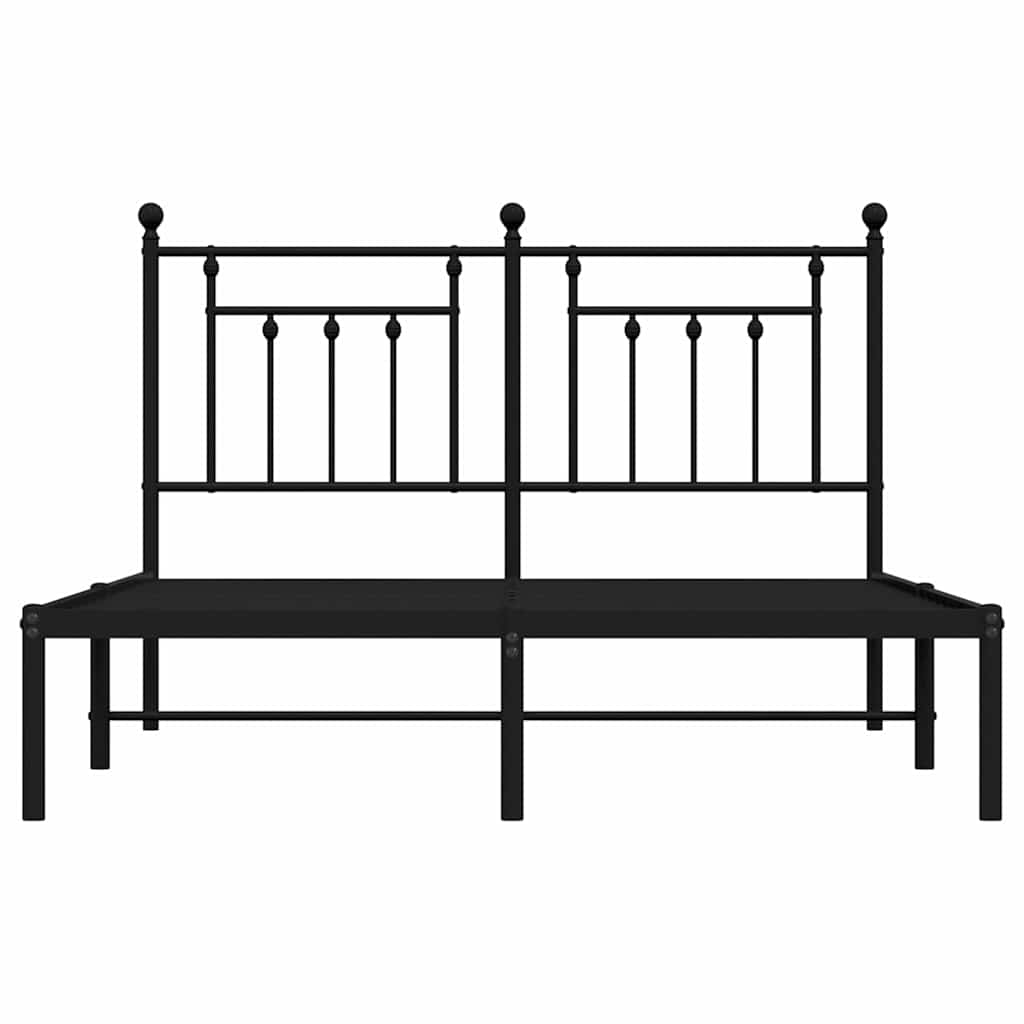 sengeramme med sengegavl 140x200 cm metal sort