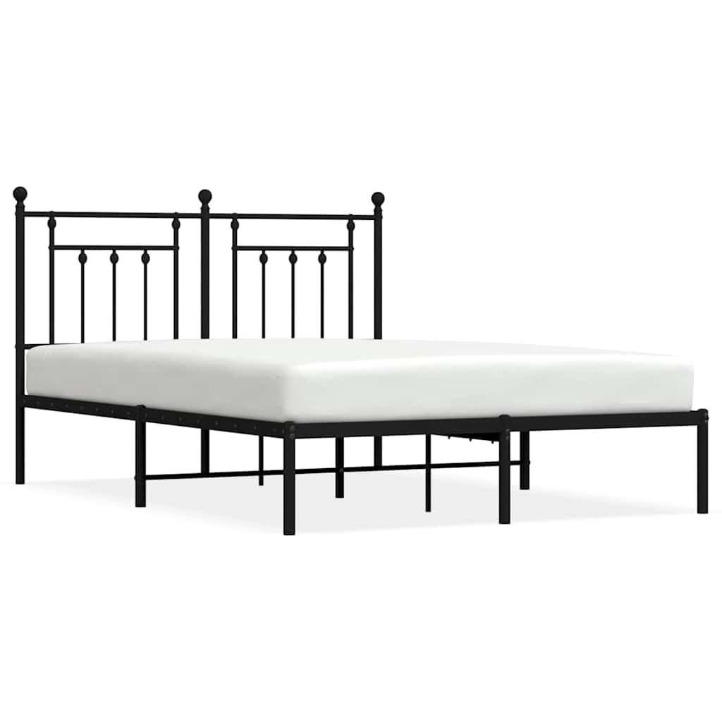 sengeramme med sengegavl 150x200 cm metal sort