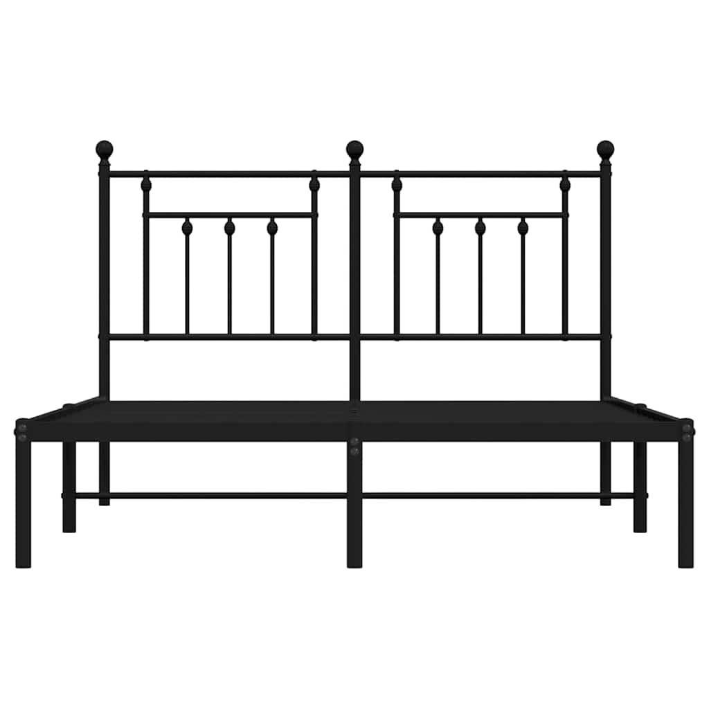 sengeramme med sengegavl 150x200 cm metal sort