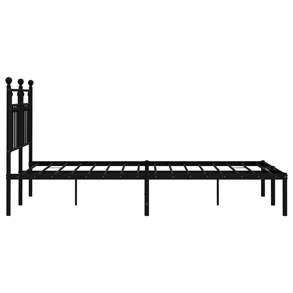 sengeramme med sengegavl 150x200 cm metal sort