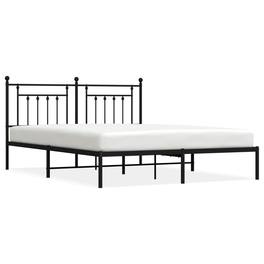 sengeramme med sengegavl 160x200 cm metal sort