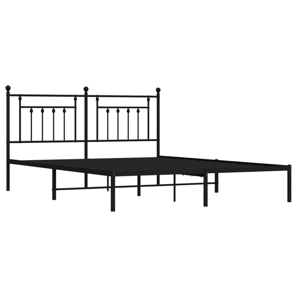 sengeramme med sengegavl 160x200 cm metal sort