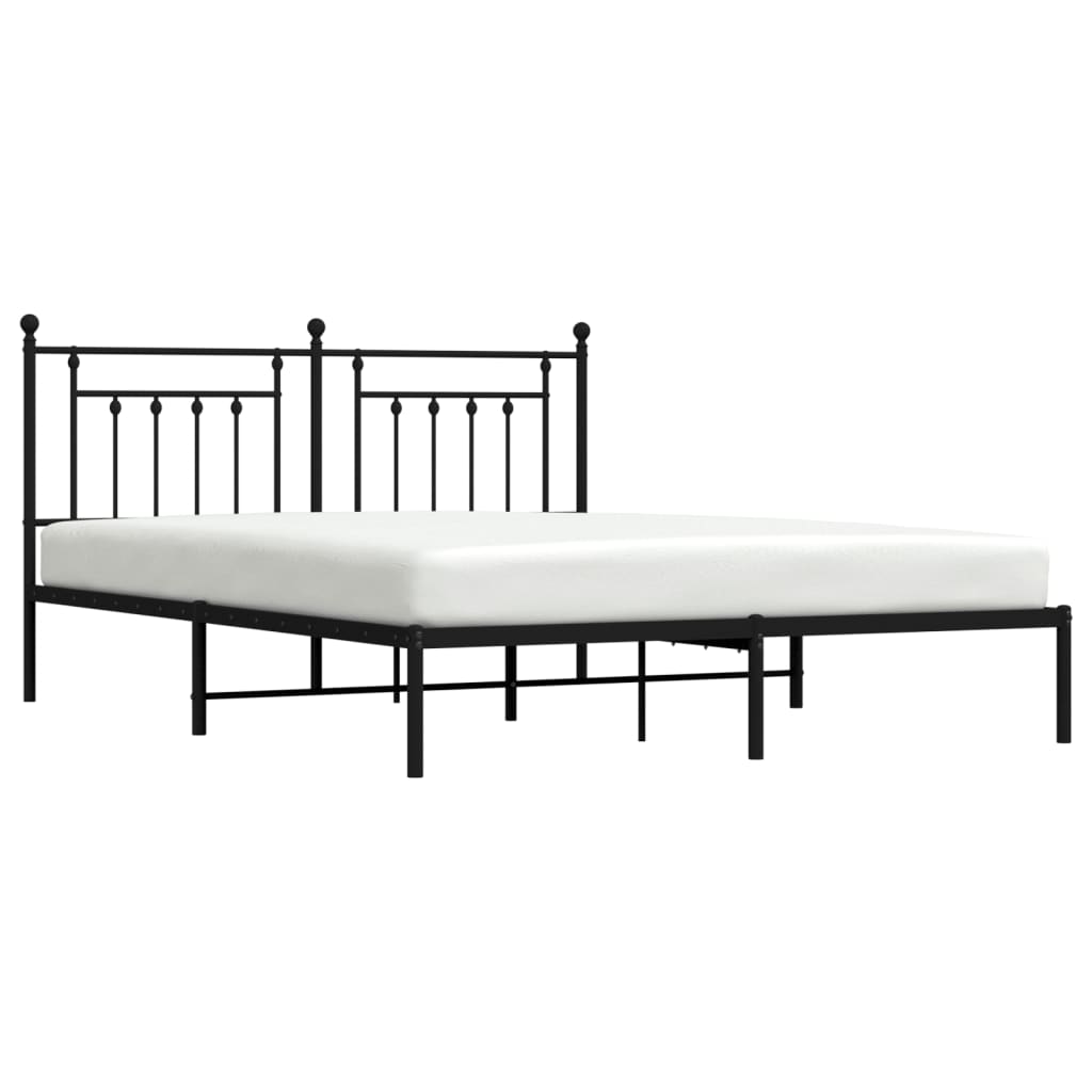sengeramme med sengegavl 160x200 cm metal sort