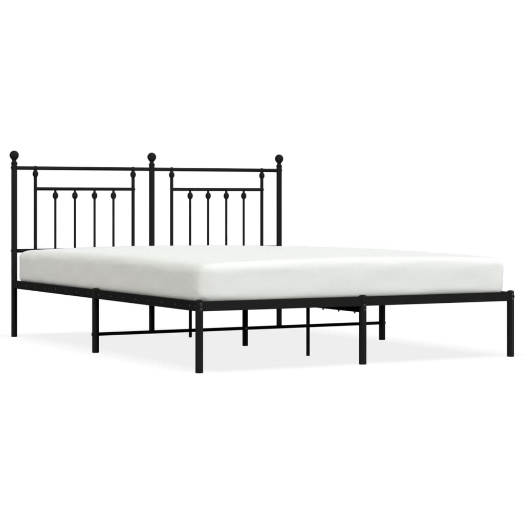 sengeramme med sengegavl 180x200 cm metal sort