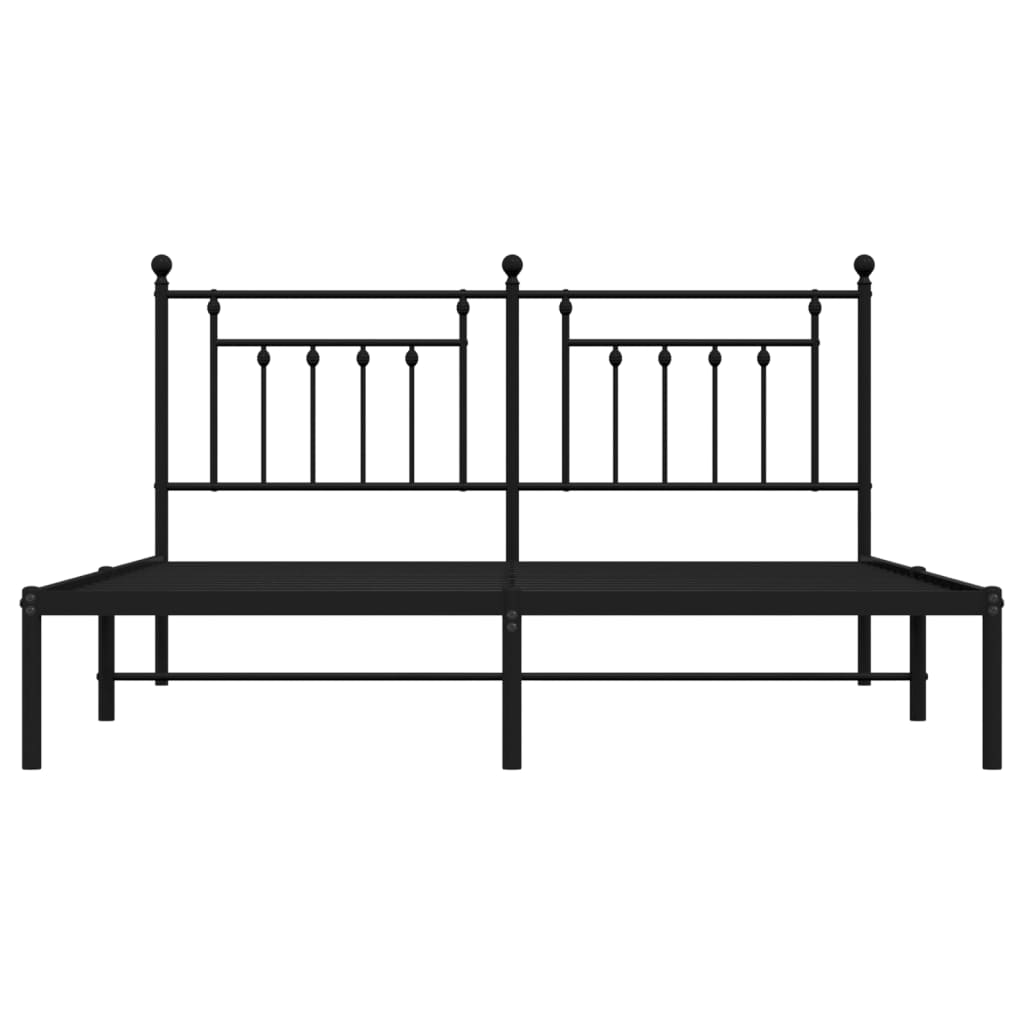 sengeramme med sengegavl 180x200 cm metal sort