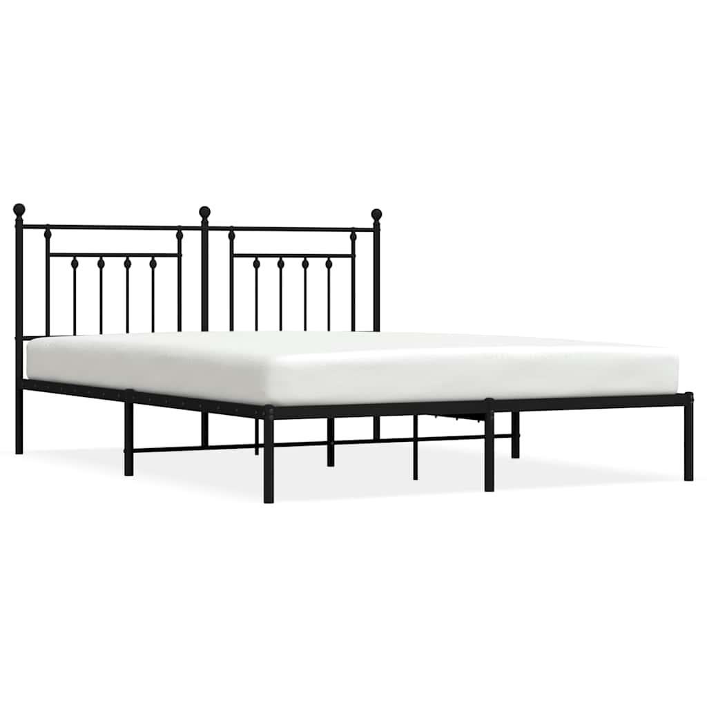sengeramme med sengegavl 183x213 cm metal sort