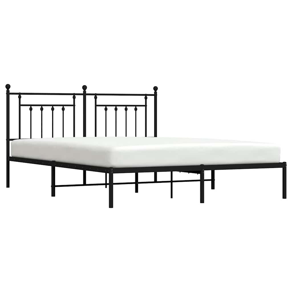 sengeramme med sengegavl 183x213 cm metal sort