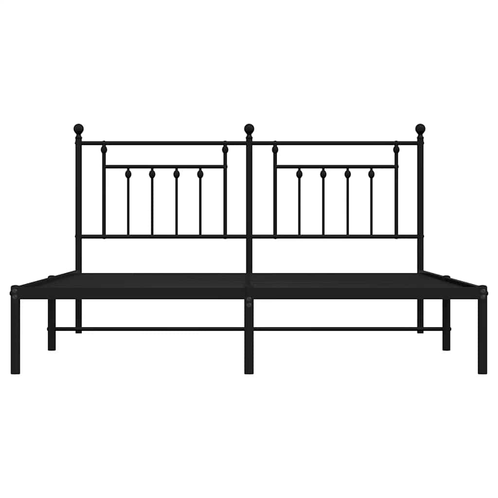 sengeramme med sengegavl 183x213 cm metal sort