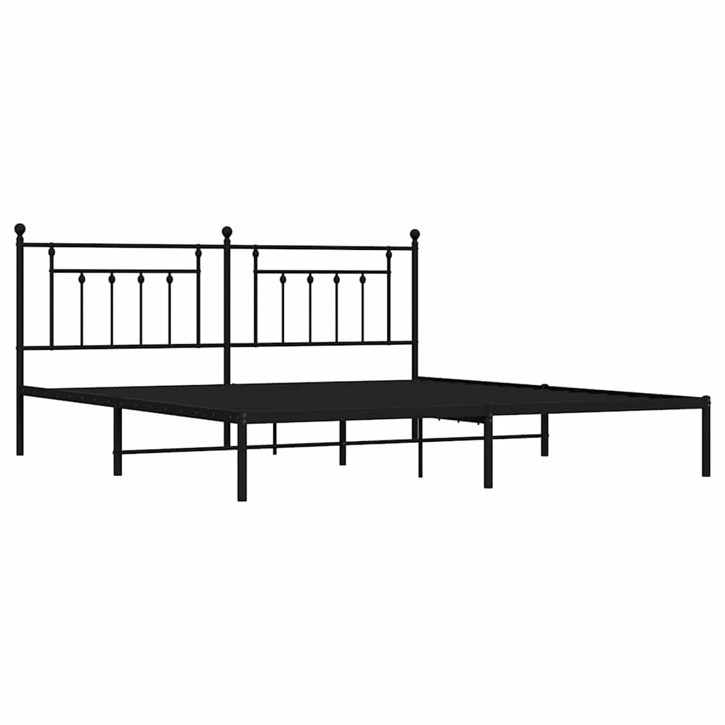 sengeramme med sengegavl 193x203 cm metal sort