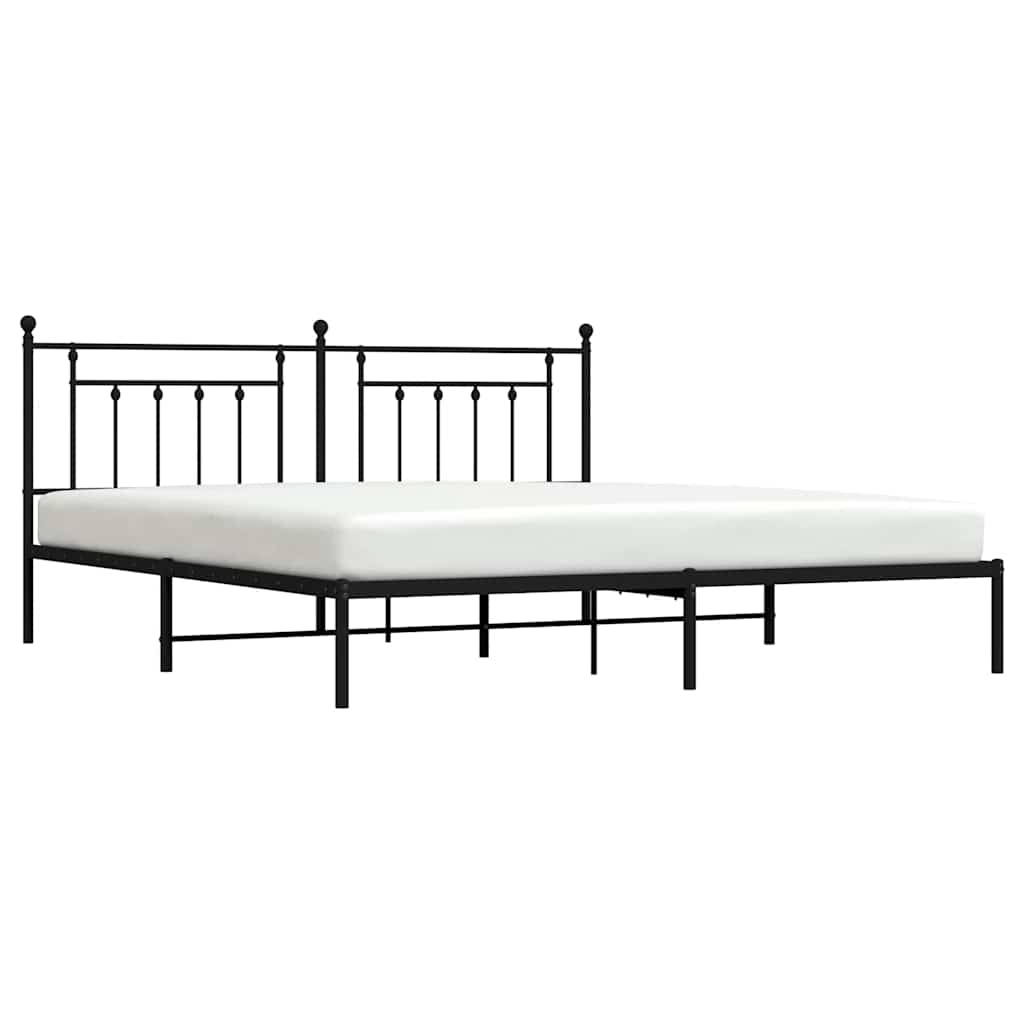 sengeramme med sengegavl 193x203 cm metal sort