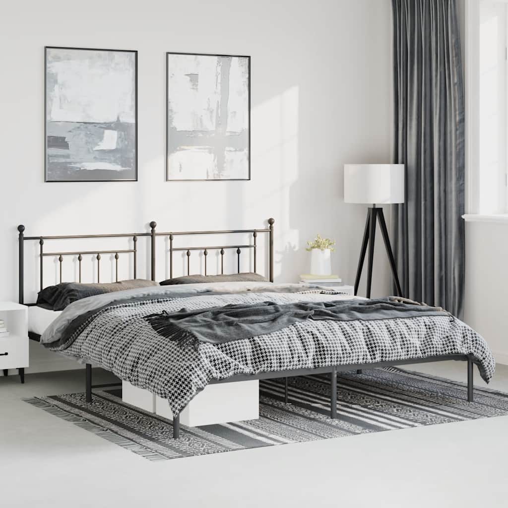 sengeramme med sengegavl 193x203 cm metal sort