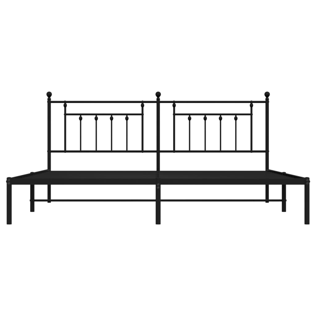 sengeramme med sengegavl 200x200 cm metal sort