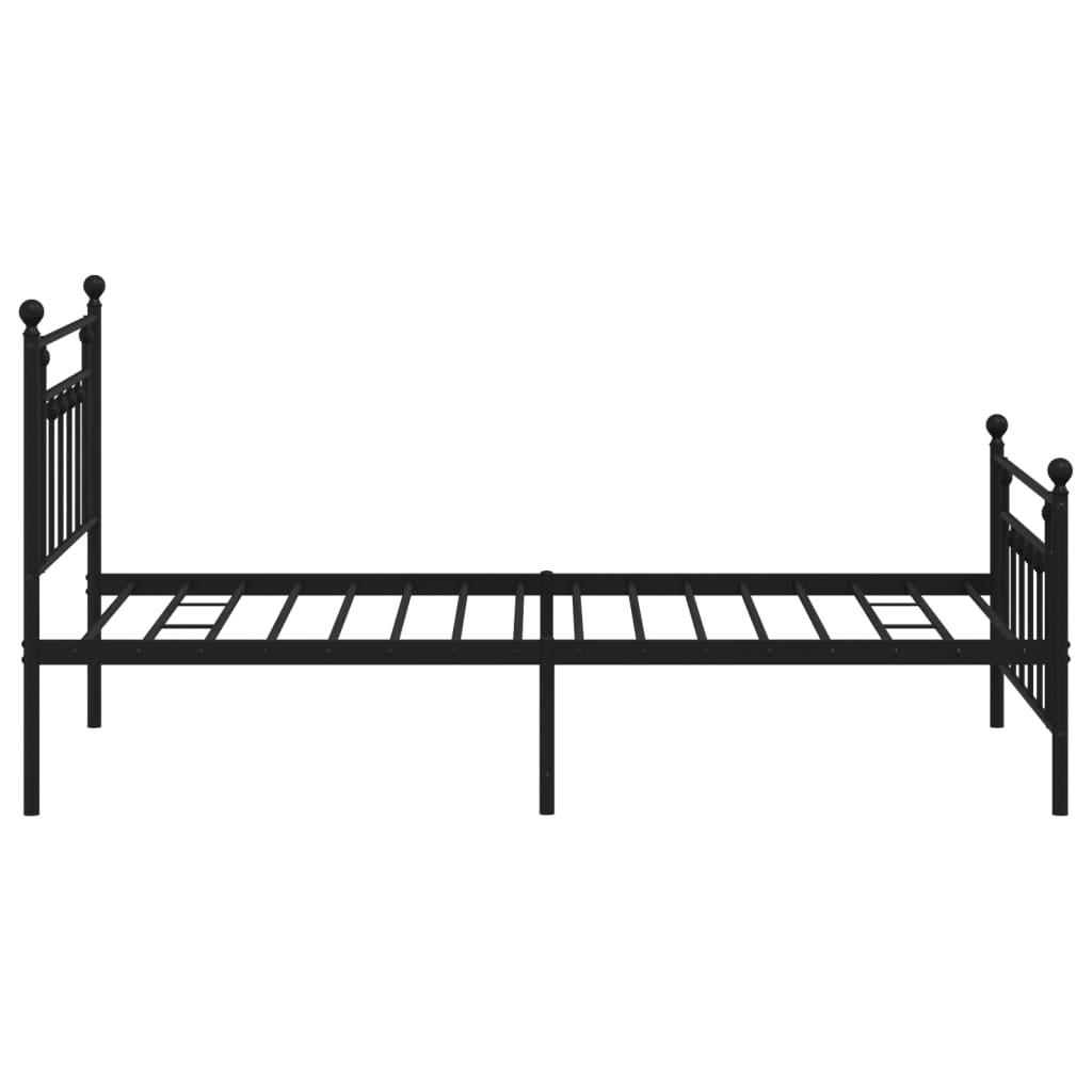 sengeramme med sengegavl og fodgærde 107x203 cm metal sort