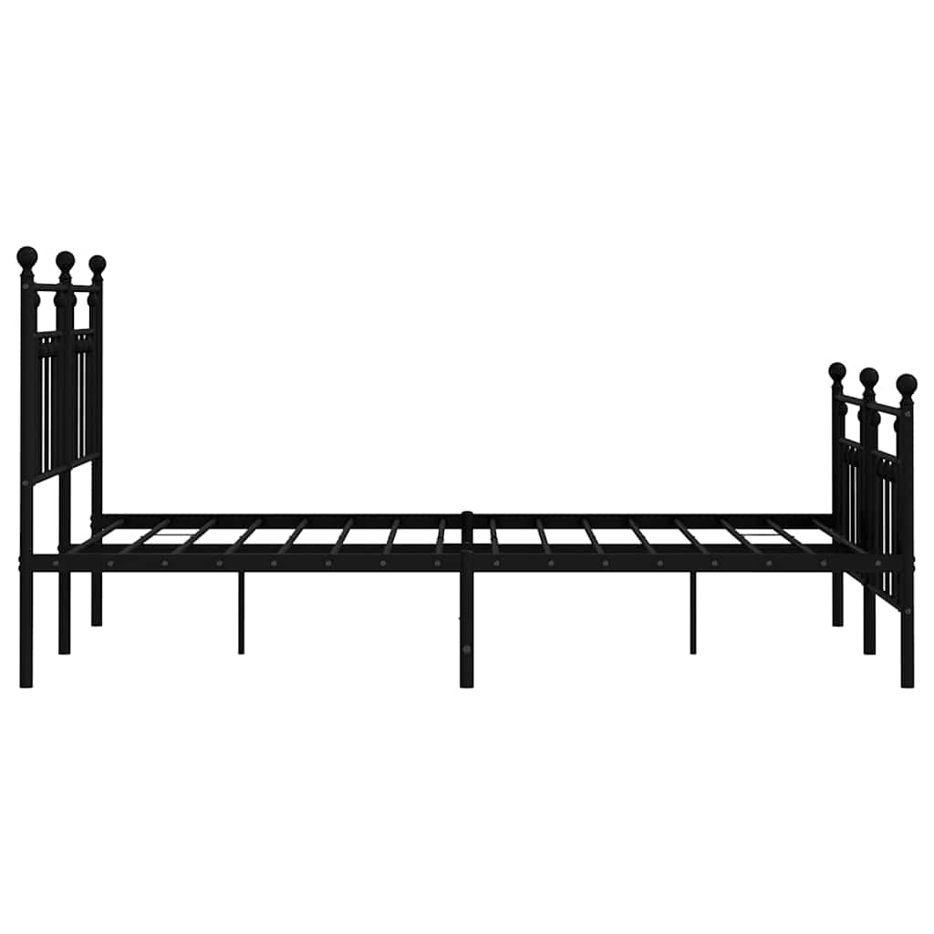 sengeramme med sengegavl og fodgærde 150x200 cm metal sort