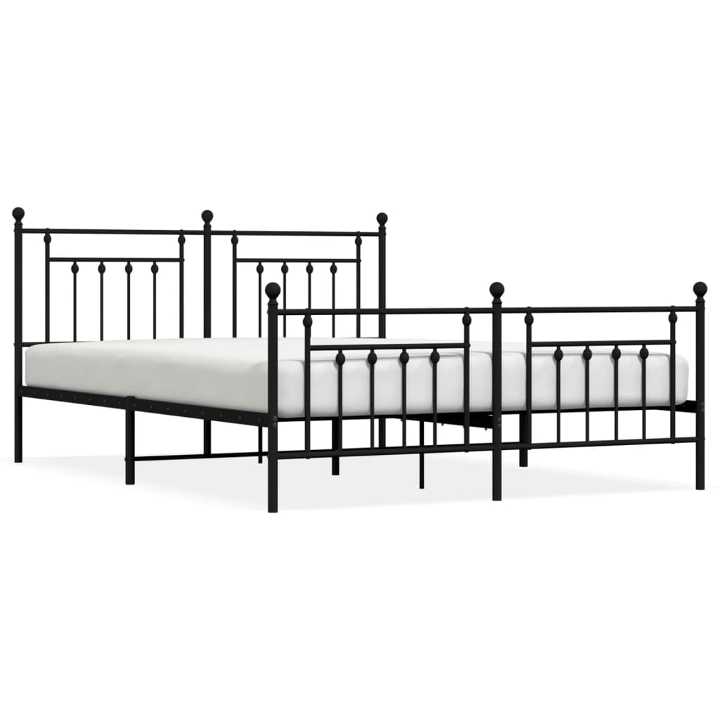 sengeramme uden madras med fodgærde 180x200 cm sort